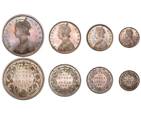 A complete 8-coin 1861 Pattern set, ex Wheeler   The Uniform Coinage of India, British Imperial Period, Victoria, original Pa