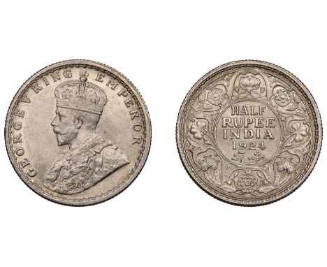 The Uniform Coinage of India, British Imperial Period, George V, silver Half-Rupee, 1924, Calcutta, crowned and robed bust le