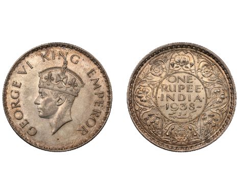 The Uniform Coinage of India, British Imperial Period, George VI, silver Rupee, 1938 [1940], type B/I [Prid. type II], Bombay