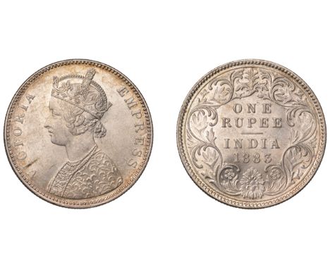 The Uniform Coinage of India, British Imperial Period, Victoria, silver Rupee, 1883b, type A3/I, Bombay, crowned and robed bu