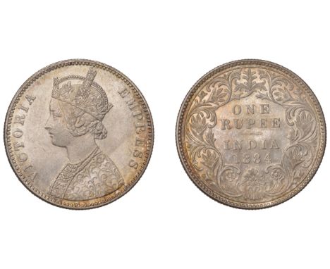 The Uniform Coinage of India, British Imperial Period, Victoria, silver Rupee, 1884b, type A3/I, Bombay, crowned and robed bu