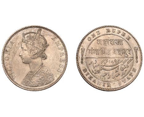 The Uniform Coinage of India, British Imperial Period: Princely States, BIKANIR, Victoria [Ganga Singh (1887-1943)], silver R