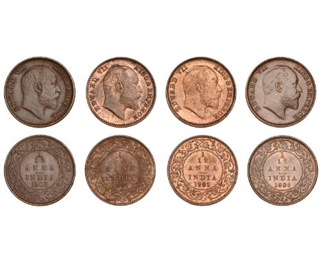 The Uniform Coinage of India, British Imperial Period, Edward VII, copper Twelfth-Annas (4), 1903, Calcutta, uncrowned bust r