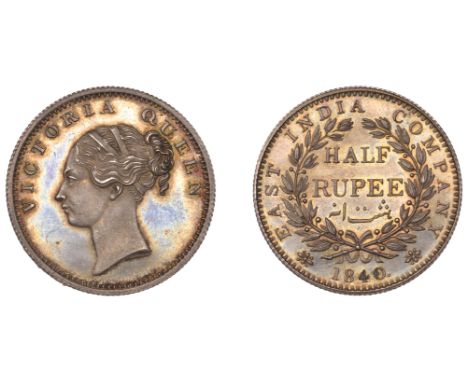 The Uniform Coinage of India, East India Company, Victoria, original silver Proof Half-Rupee, 1840, type I [A/I], Calcutta, s