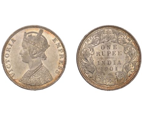 The Uniform Coinage of India, British Imperial Period, Victoria, silver Rupee, 1901b [1901-2], type C2/I, Bombay, crowned and