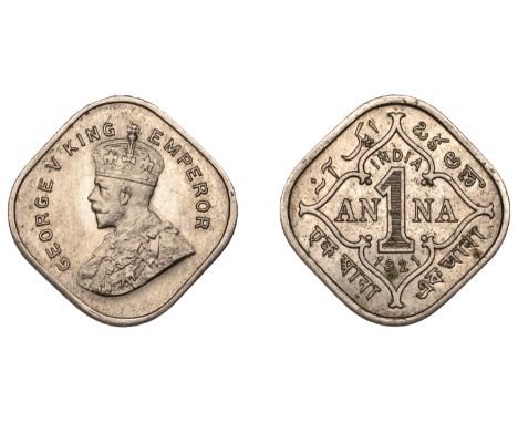 The Uniform Coinage of India, British Imperial Period: Patterns, George V, original nickel Pattern Proof Anna, 1921, Calcutta