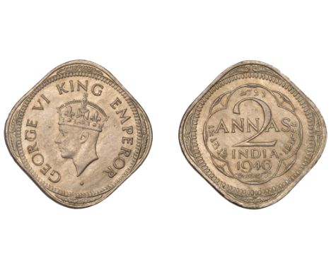 Pridmore’s diamond-marked 2 Annas, 1946   The Uniform Coinage of India, British Imperial Period, George VI, cupro-nickel loze