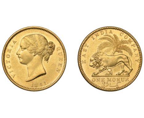 The Uniform Coinage of India, East India Company, Victoria, gold Mohur, 1841 [1850+], type II, Calcutta, bust left, ww [Willi