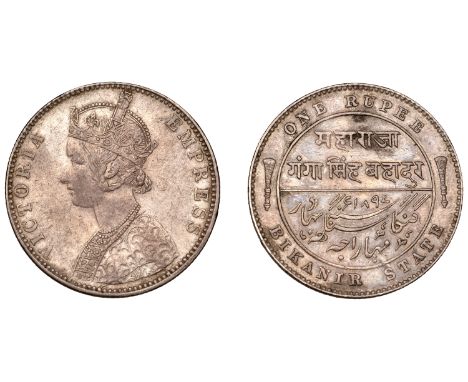 The Uniform Coinage of India, British Imperial Period: Princely States, BIKANIR, Victoria [Ganga Singh (1887-1943)], silver R