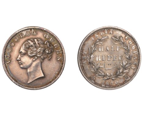 The Uniform Coinage of India, East India Company, Victoria, original silver Proof Half-Rupee, 1840 [1850+], type I/II mule [A