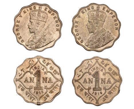 The Uniform Coinage of India, British Imperial Period, George V, cupro-nickel Annas (2), 1918, Bombay, crowned bust left, geo