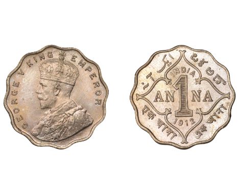 The Uniform Coinage of India, British Imperial Period, George V, cupro-nickel Anna, 1912, Bombay, crowned bust left, george v