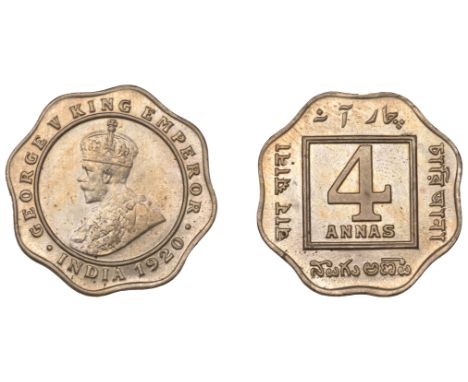 The Uniform Coinage of India, British Imperial Period, George V, cupro-nickel scalloped octagonal 4 Annas, 1920, Calcutta, cr