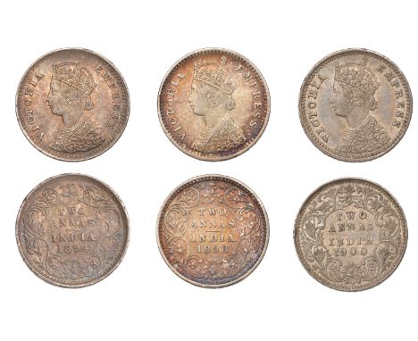 The Uniform Coinage of India, British Imperial Period, Victoria, silver 2 Annas (3), 1894b, type C/II, Bombay, crowned and ro