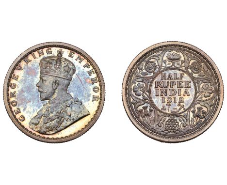 An original Proof Half-Rupee, 1912   The Uniform Coinage of India, British Imperial Period, George V, original silver Proof H