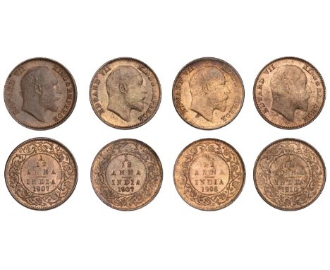 The Uniform Coinage of India, British Imperial Period, Edward VII, bronze Twelfth-Annas (4), 1907 (2), Calcutta, uncrowned bu
