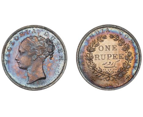 The Uniform Coinage of India, East India Company, Victoria, original silver Proof Rupee, 1840, type I [D/II], Madras, bust le