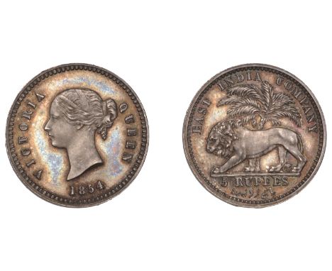 The Pridmore silver Pattern 5 Rupees, 1854   The Uniform Coinage of India, East India Company, Victoria, original Pattern 5 R