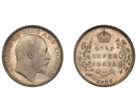 The Uniform Coinage of India, British Imperial Period, Edward VII, silver Half-Rupee, 1906, Calcutta, uncrowned bust right, e