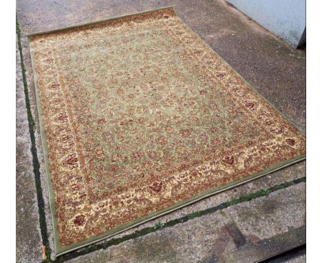 160CM X 230CM GREEN &amp; PATTERNED CARPET