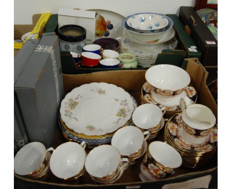 Two boxes of mixed china, to include an early 20th century part tea service by Salon China, boxed Wedgwood for the Bradford E