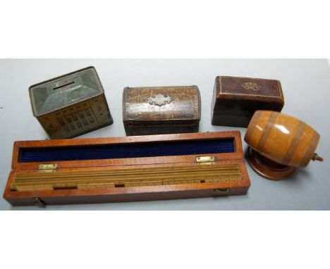 A set of box wood engine divided rules stamped F.McC each with War Department mark in fitted mahogany case stamped set No. 1 