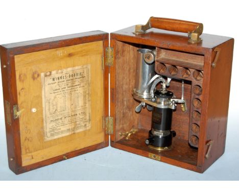 A mahogany cased "The Minnes-Dobbie Patent" Steam Engine Indicator large size instrument