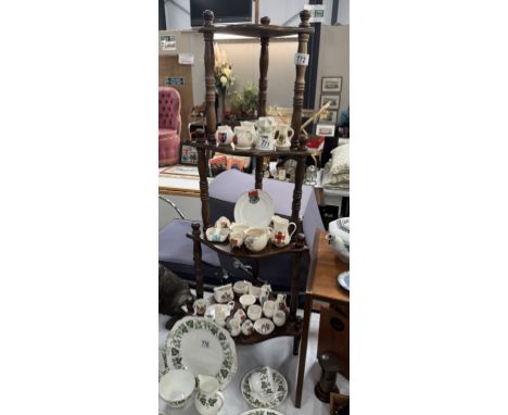 A vintage 4 tier corner shelf unit