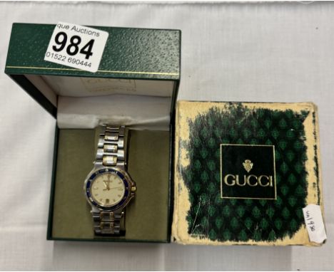 A boxed ladies chronometer Gucci watch