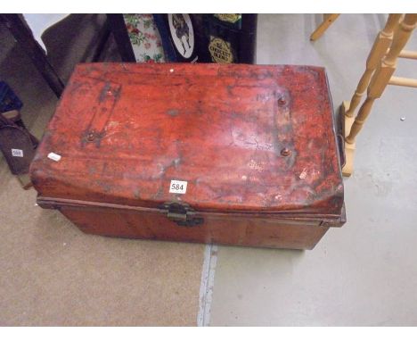 An old tin cabin trunk, COLLECT ONLY.