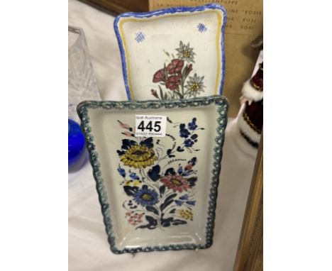 2 possibly early Dutch ceramic pin trays