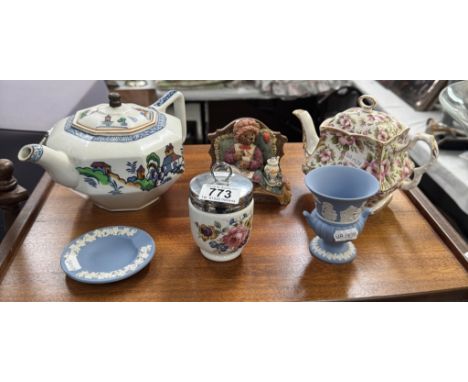 A quantity of Royal Worcester wedgwood jasper ware, crown Dorset etc