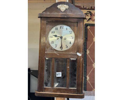 An oak wall clock, COLLECT ONLY.