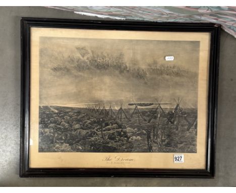 An early 20th century print of WW1 battlefield titled The Dream from a painting by E.Detaille