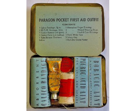Pocket First Aid Outfit by 'Paragon' contents mostly in tact, 1950's