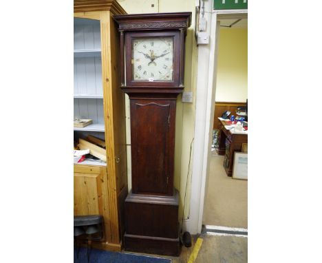 A George III oak and mahogany crossbanded 30 hour longcase clock,&nbsp;the 12.5in square painted dial inscribed 'Luckman, Bic