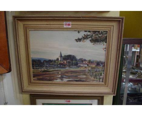 Peter Iden, 'Evening Light at Bosham', signed and dated '91, pastel, 23.5 x 33.5cm. 