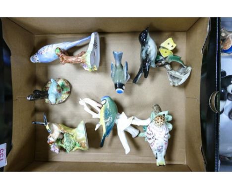 A  collection of ceramic birds to include goldscheider , Goebel , crown Staffs Goldfinch by J T Jones etc (7) 