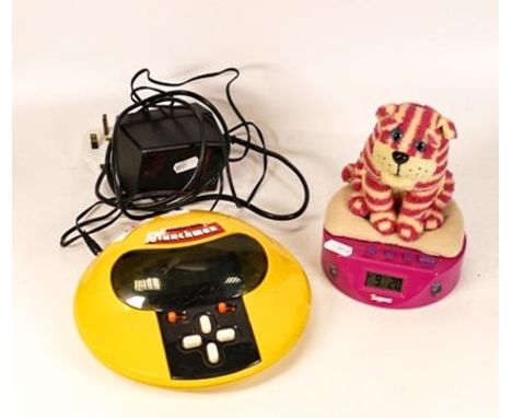 Grandstand Leisure Products Munchman mini arcade game together with Bagpuss alarm clock (2) 
