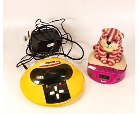 Grandstand Leisure Products Munchman mini arcade game together with Bagpuss alarm clock (2) 