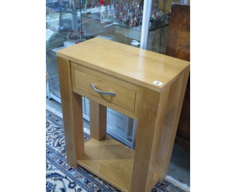 An oak one drawer console table - Width 55cm x Depth 30cm x Height 75cm