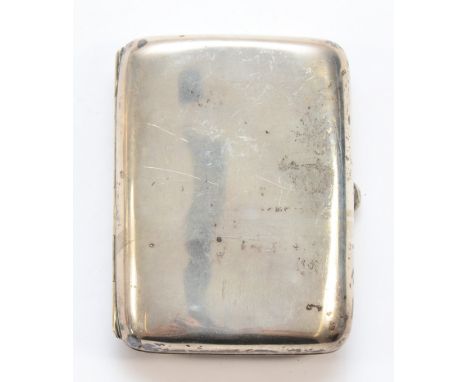 A silver cigarette case, Birmingham 1907, 8x7cm, 81gm.