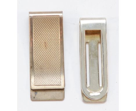 A silver money clip, Birmingham 1983, together with a 925 silver money clip, 27gm.