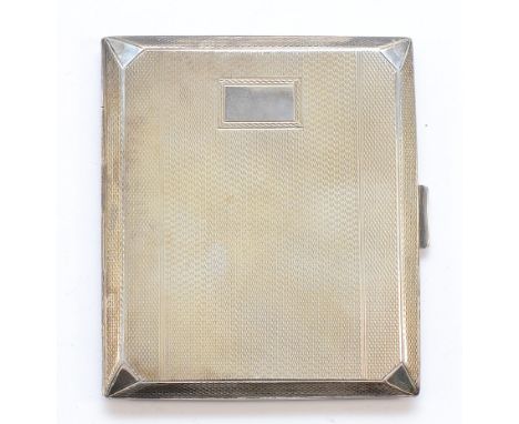 A silver cigarette case, Birmingham 1932, 9x7.5cm, 91gm.