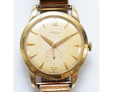 Lemania, a gold plated manual wind gentleman's wristwatch, 33mm.Working when catalogued