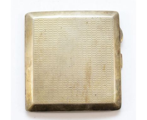 A silver cigarette case, Birmingham 1933, 8x8cm, 86gm.