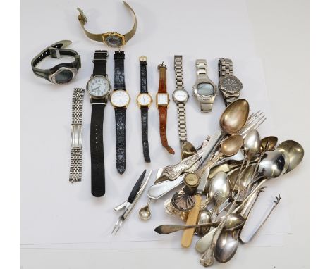 Seiko Kinetic, Titanium SQ100, 5M43-0C00, gentleman's wristwatch, working when catalogued, Longines Quartz, gold plated gentl
