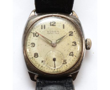 Buren, a silver manual wind presentation gentleman's wristwatch, dated 1951, 27mmWorking when catalogued but in need of a ser