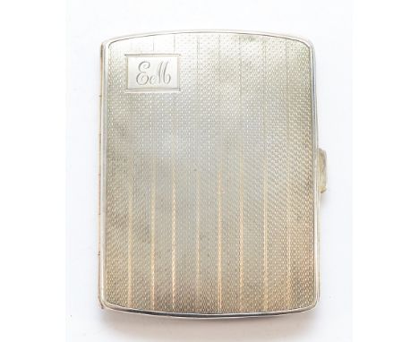 A silver cigarette case, London 1932, with engraved initials to the front, 9x7cm, 69gm.
