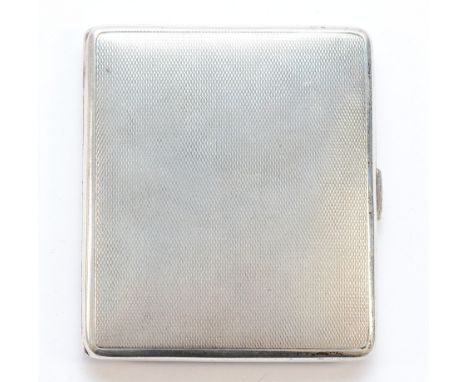 A silver cigarette case, London 1933, 8x7cm, 85gm.